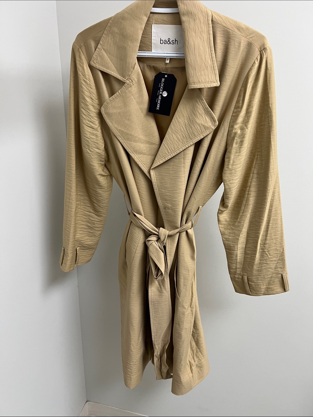 ba&sh Light Tan Belted Trench Coat